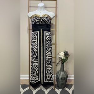 EUC- Nicole Miller Collection Long Strapless Cocktail Dress